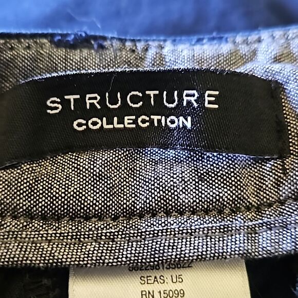 Structure Navy Cargo Shorts W34 – Cotton Utility Workwear Summer Classic - Picture 4 of 4